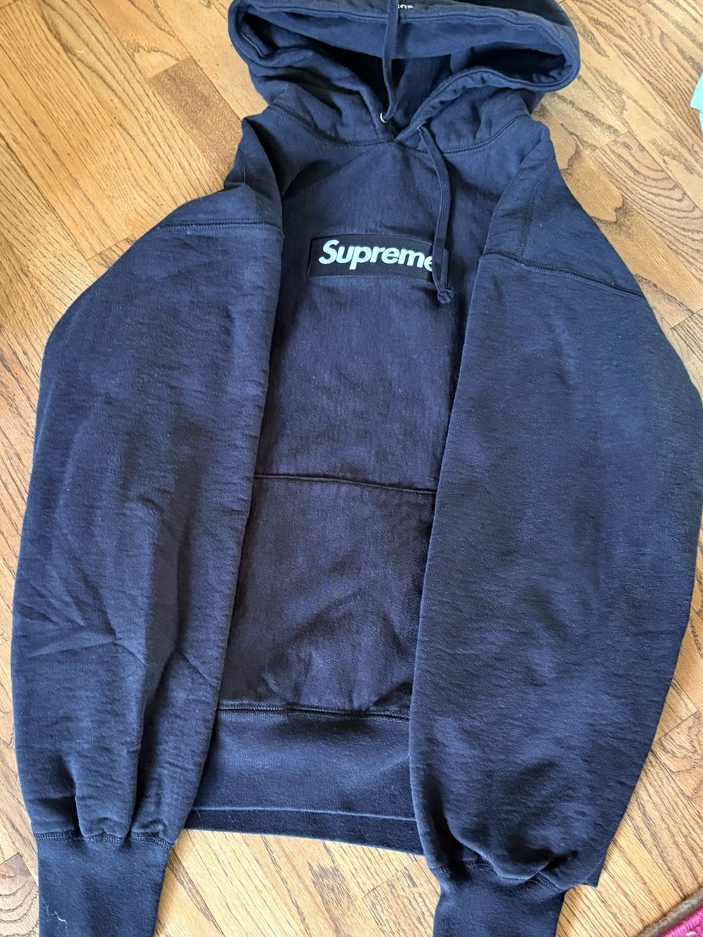 Supreme Black Box Logo Hoodie Sweatshirt, Excellent condition!